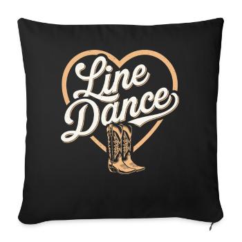 Country &amp; Line Dance Motif - Sofa pillowcase 17,3'' x 17,3'' (45 x 45 cm) - black - Front