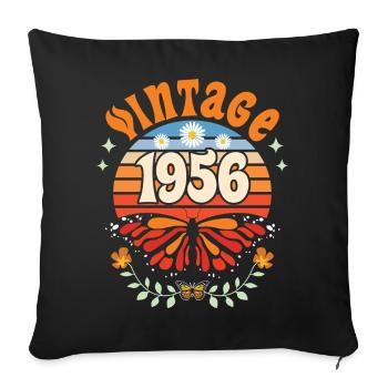 1956 Butterfly 70th Birthday Woman - Sofa pillowcase 17,3'' x 17,3'' (45 x 45 cm) - black - Front