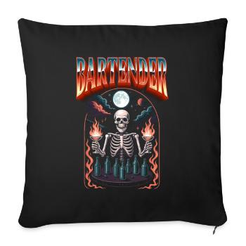 Barman Halloween barman barman - Housse de coussin décorative 45 x 45 cm - noir - Devant