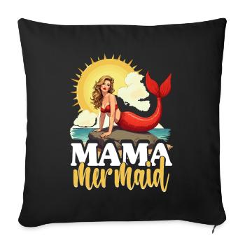 Sirène Sirènes Maman Sirène - Housse de coussin décorative 45 x 45 cm - noir - Devant