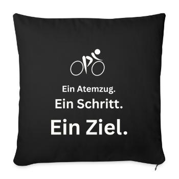 Slogan de motivation vélo vie quotidienne - Housse de coussin décorative 45 x 45 cm - noir - Devant