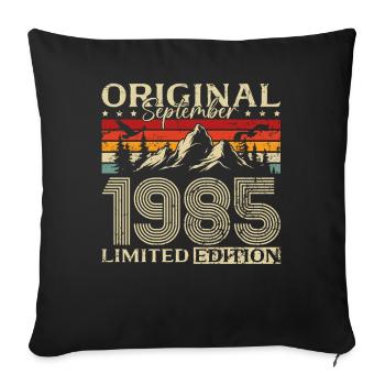 40th Birthday Vintage September Vintage 1985 - Sofa pillowcase 17,3'' x 17,3'' (45 x 45 cm) - black - Front