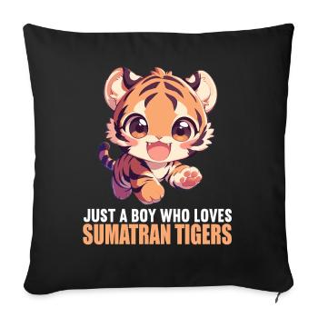 Tigre de Sumatra - Housse de coussin décorative 45 x 45 cm - noir - Devant