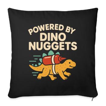 Dino Nuggets Nostalgie Drôle Snack Dinosaure - Housse de coussin décorative 45 x 45 cm - noir - Devant