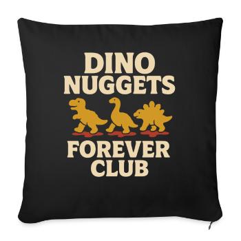 Dino Nuggets Nostalgie Drôle Snack Dinosaure - Housse de coussin décorative 45 x 45 cm - noir - Devant