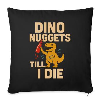 Dino Nuggets Nostalgie Drôle Snack Dinosaure - Housse de coussin décorative 45 x 45 cm - noir - Devant