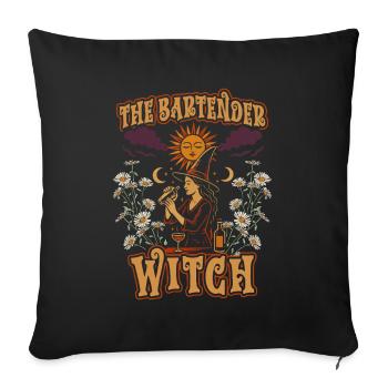Barkeeperin Barfrau The Bartender Witch - Sofakissenbezug 45 x 45 cm - Schwarz - Vorne