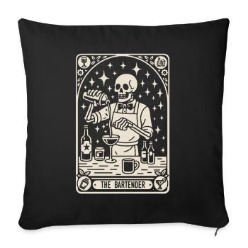 Barman Barman Le Barman Tarot Cocktail - Housse de coussin décorative 45 x 45 cm - noir - Devant