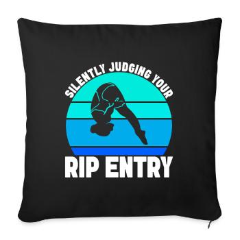 Diving diving board - Sofa pillowcase 17,3'' x 17,3'' (45 x 45 cm) - black - Front