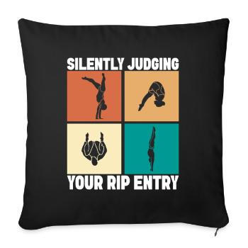 Diving diving board - Sofa pillowcase 17,3'' x 17,3'' (45 x 45 cm) - black - Front