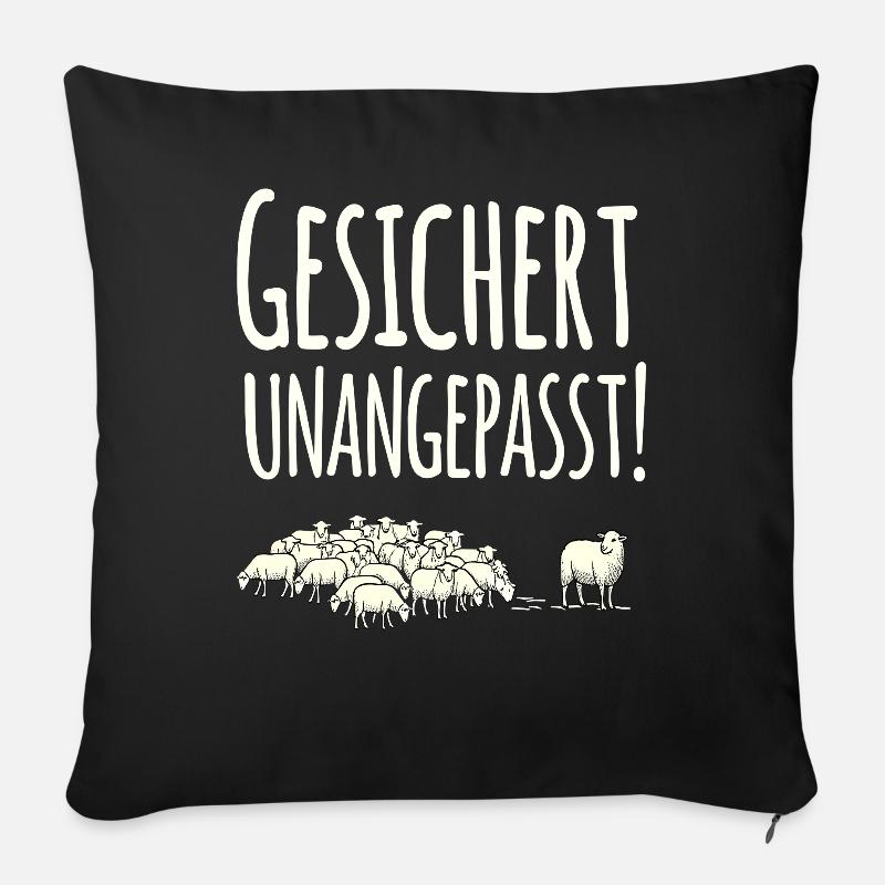 Gesichert Unangepasst Schaaf Herde - Sofakissenbezug 45 x 45 cm - Schwarz