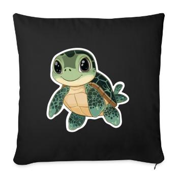 Tortue - Housse de coussin décorative 45 x 45 cm - noir - Devant