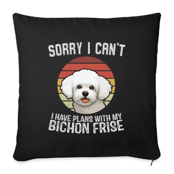 Désolé, je ne peux pas Bichon frisé Chemise - Housse de coussin décorative 45 x 45 cm - noir - Devant