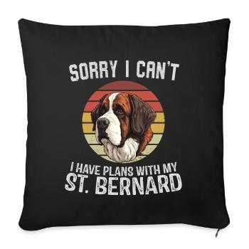 Humorous Saint Bernard Dog T-Shirt Design - Sofa pillowcase 17,3'' x 17,3'' (45 x 45 cm) - black - Front