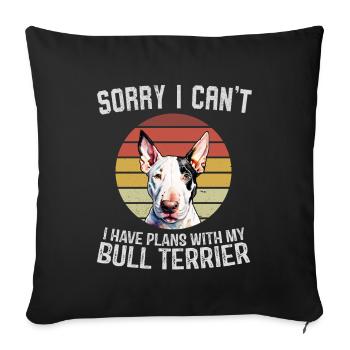 Bull Terrier Citation Humoristique Conception - Housse de coussin décorative 45 x 45 cm - noir - Devant