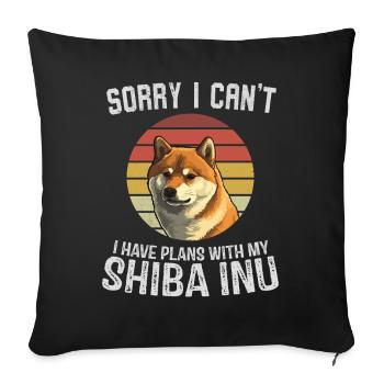 Désolé, je ne peux pas concevoir Shiba Inu - Housse de coussin décorative 45 x 45 cm - noir - Devant