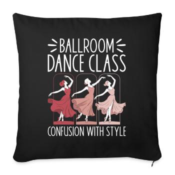 École de danse de salon Professeur de danse Cadeau de salle de bal - Housse de coussin décorative 45 x 45 cm - noir - Devant