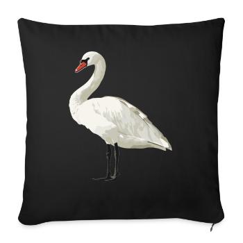 Cygnes Cygne - Housse de coussin décorative 45 x 45 cm - noir - Devant