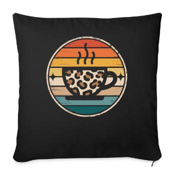 Coffee Mug in Leopard Print Coffee - Sofa pillowcase 17,3'' x 17,3'' (45 x 45 cm) - black - Front