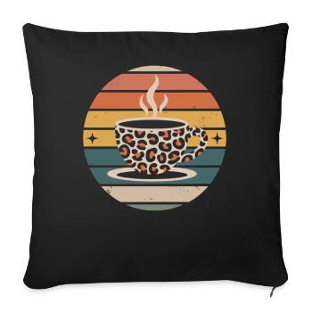 Retro Coffee Cup Coffee - Sofa pillowcase 17,3'' x 17,3'' (45 x 45 cm) - black - Front