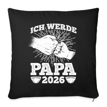 Father-to-be I WILL BE A DAD 2026 Funny - Sofa pillowcase 17,3'' x 17,3'' (45 x 45 cm) - black - Front