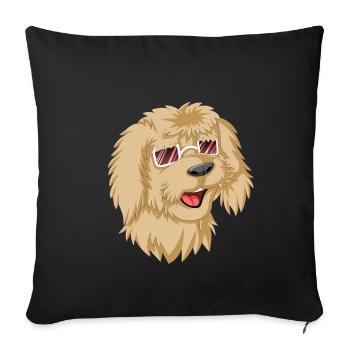 Loving Doodle avec des lunettes de soleil - Housse de coussin décorative 45 x 45 cm - noir - Devant
