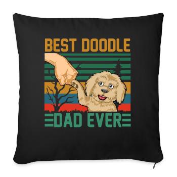Meilleur Doodle Dad Ever Drôle Dog Lover Design - Housse de coussin décorative 45 x 45 cm - noir - Devant
