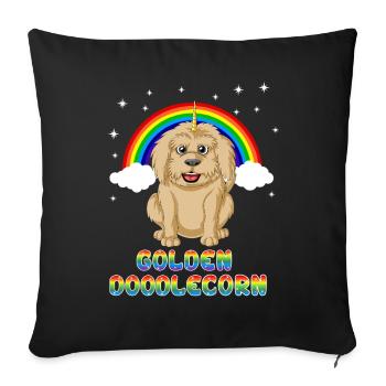 Magical Golden Doodle Unicorn Fantasy Dog Design - Sofa pillowcase 17,3'' x 17,3'' (45 x 45 cm) - black - Front