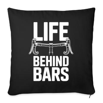 Life Behind Bars Cyclist Shirt - Sofa pillowcase 17,3'' x 17,3'' (45 x 45 cm) - black - Front