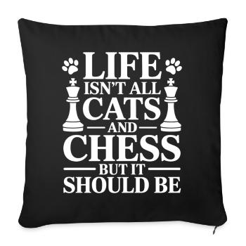Humorous chess motif for animal lovers - Sofa pillowcase 17,3'' x 17,3'' (45 x 45 cm) - black - Front
