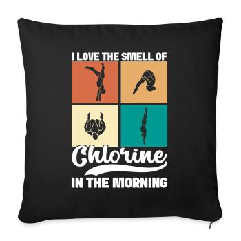 Diving diving board - Sofa pillowcase 17,3'' x 17,3'' (45 x 45 cm) - black - Front