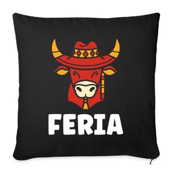 Festive Oxhead with Chinese Hat - Sofa pillowcase 17,3'' x 17,3'' (45 x 45 cm) - black - Front