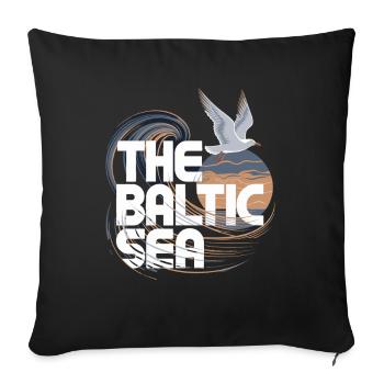 The Baltic Sea Baltic Seagull Waves Coast Maritime - Sofa pillowcase 17,3'' x 17,3'' (45 x 45 cm) - black - Front