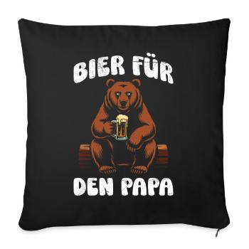 Buveurs de bière BIÈRE POUR PAPA Pères drôles - Housse de coussin décorative 45 x 45 cm - noir - Devant