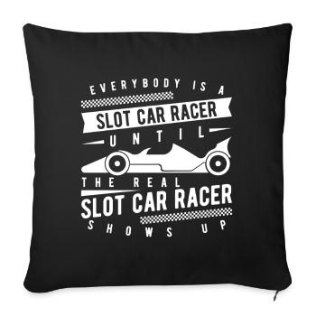Real Slot Car Racer Shows Up Like Slotrace Gift - Sofa pillowcase 17,3'' x 17,3'' (45 x 45 cm) - black - Front