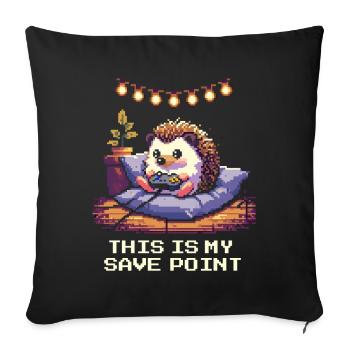 Mon point de sauvegarde Hygge - Housse de coussin décorative 45 x 45 cm - noir - Devant