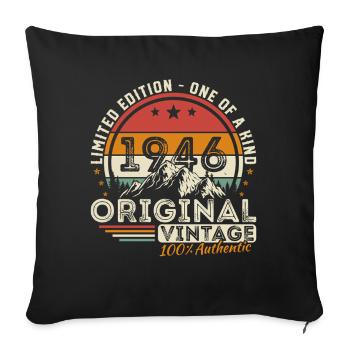 80 Years 1946 Vintage Retro Anniversary - Sofa pillowcase 17,3'' x 17,3'' (45 x 45 cm) - black - Front