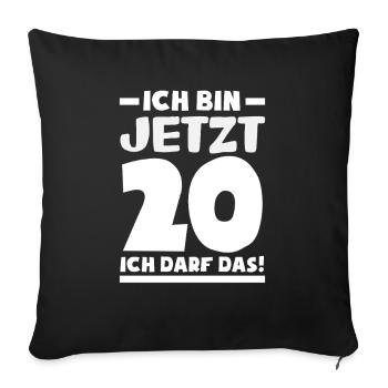 Funny 20th Birthday Gift - Sofa pillowcase 17,3'' x 17,3'' (45 x 45 cm) - black - Front