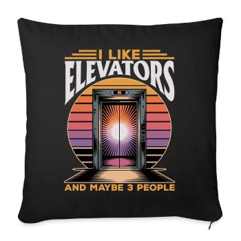 Ascenseur pour tout-petits et enfants - Housse de coussin décorative 45 x 45 cm - noir - Devant