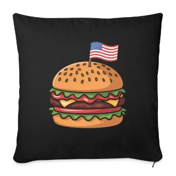  Cheeseburger Patriotic Independence Day 4th of - Sofakissenbezug 45 x 45 cm - Schwarz - Vorne