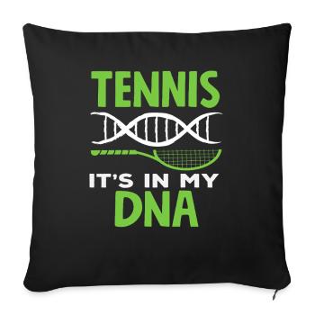 Joueur de tennis, c’est dans mon ADN - Housse de coussin décorative 45 x 45 cm - noir - Devant
