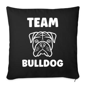Team Bulldog Dog Illustration - Sofa pillowcase 17,3'' x 17,3'' (45 x 45 cm) - black - Front