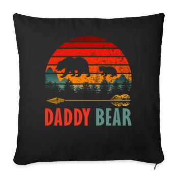 Daddy Bear Wild Forest Sunset Design - Sofa pillowcase 17,3'' x 17,3'' (45 x 45 cm) - black - Front