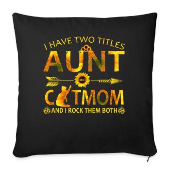 Blumen Sonnenblume Tante und Mutter Tribute Design - Sofakissenbezug 45 x 45 cm - Schwarz - Vorne