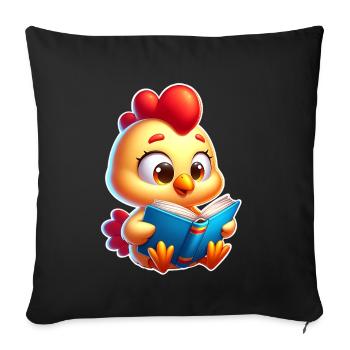 Lire - Housse de coussin décorative 45 x 45 cm - noir - Devant