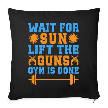 Fitness Motivation Bodybuilder Lift The Guns Gym - Sofa pillowcase 17,3'' x 17,3'' (45 x 45 cm) - black - Front