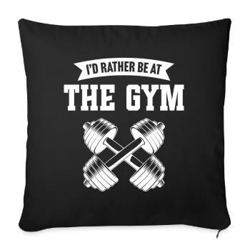 Je préfère être à la salle de sport - Housse de coussin décorative 45 x 45 cm - noir - Devant