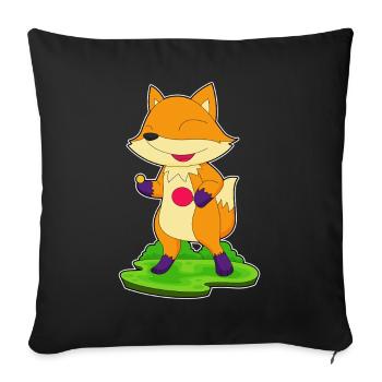 Fox Tennis de table Raquette de tennis de table - Housse de coussin décorative 45 x 45 cm - noir - Devant