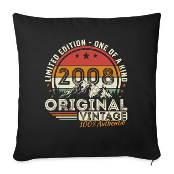 2008 Vintage Retro Birthday Gift - Sofa pillowcase 17,3'' x 17,3'' (45 x 45 cm) - black - Front