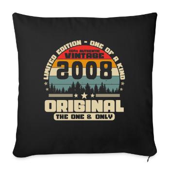 2008 Vintage Retro Birthday Gift - Sofa pillowcase 17,3'' x 17,3'' (45 x 45 cm) - black - Front